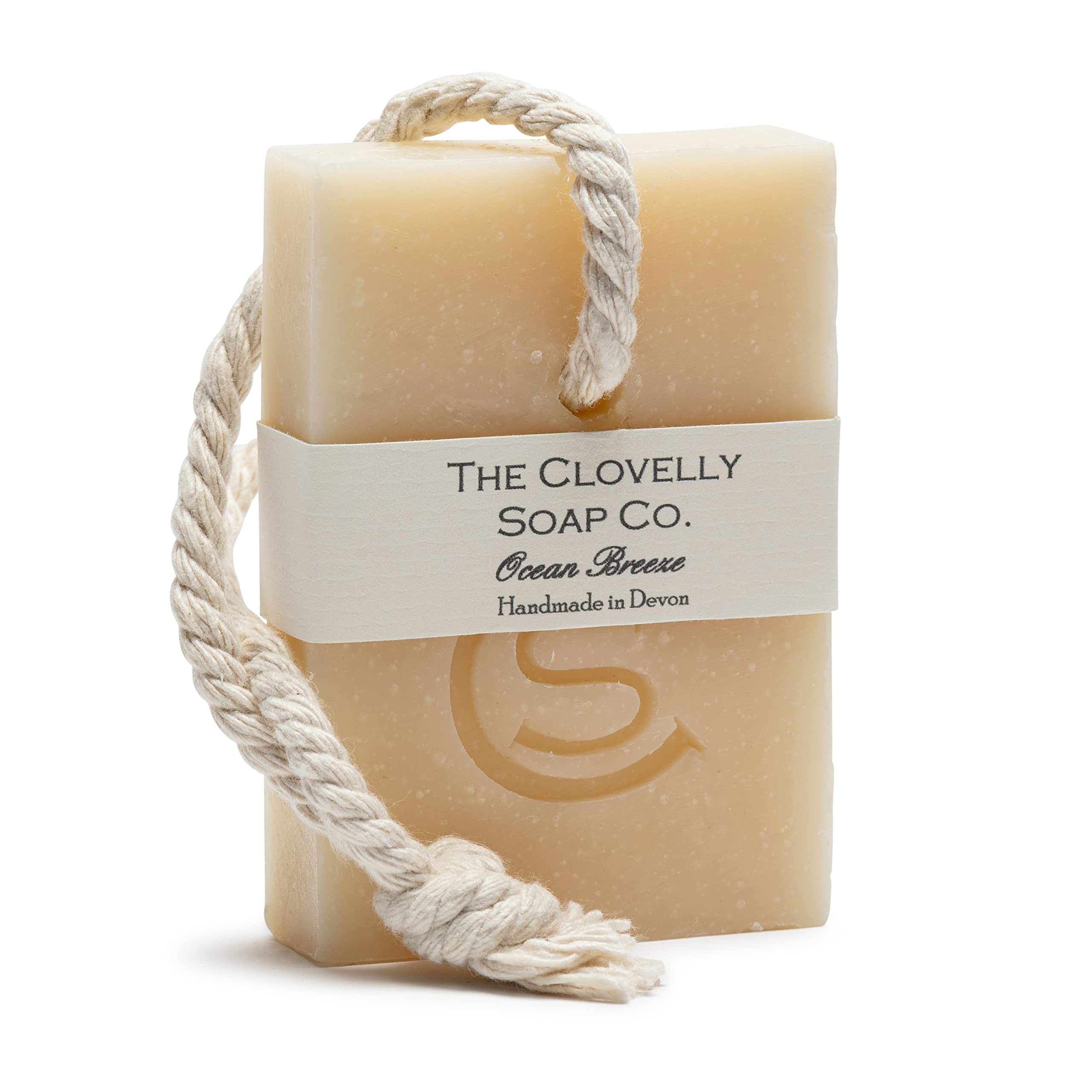 Clovelly Soap Co Natural Handmade Soap on a rope Bar (Bergamot and Lemongrass 100g) For All Skin Types 100g