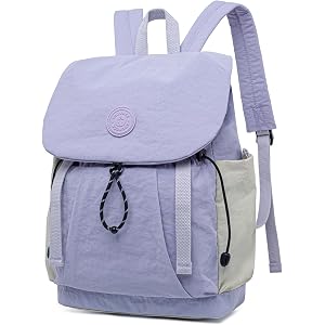 SUOVOCK Women's Lightweight Backpack Purse, Water Resistant Nylon Casual Travel Backpack with Multiple Pockets, Fashion Daypa