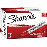 Sharpie King Size Permanent Markers, Large Chisel Tip, Red, 12 Count - Office, Home, Teacher Supplies, Great for Poster Boards