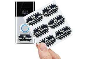 KOOKLLEE Small No Soliciting Sign for House,6 Pcs No Soliciting Sign,with Glow in The Dark Stickers,Tiny Size Perfect for Video Doorbell,Compatible with Most Doorbells