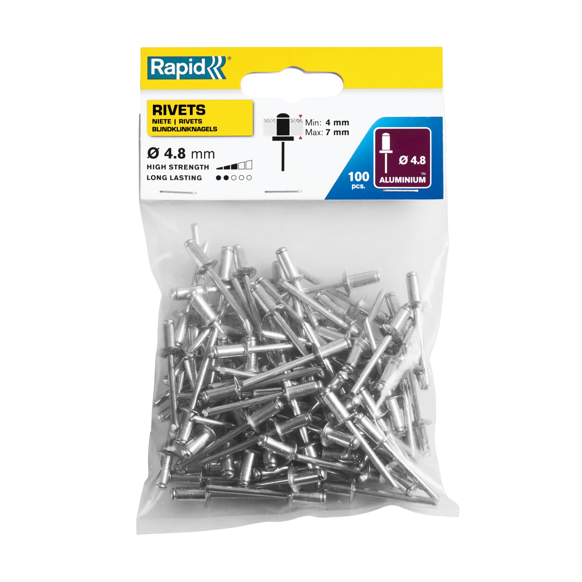 Rapid Rivets Standard Alumium rivets, 4,8 x 10 mm, 5000380 - 100 Pieces