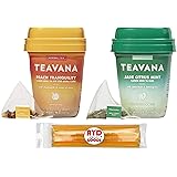 Teavana Peach Tranquility Tea and Jade Citrus Mint - Medicine Ball Cold Buster - 15 Sachets Each (30 Total) Plus AYD Goods Gr