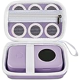 TUGUAI Label Maker Case Compatible with Phomemo D30 NiiMbot D11 D110 SUPVAN E10 Label Printer, Hard Carrying Container Storage Holder Organizer for Tape Roll, Charging Cable (Purple Box Only)