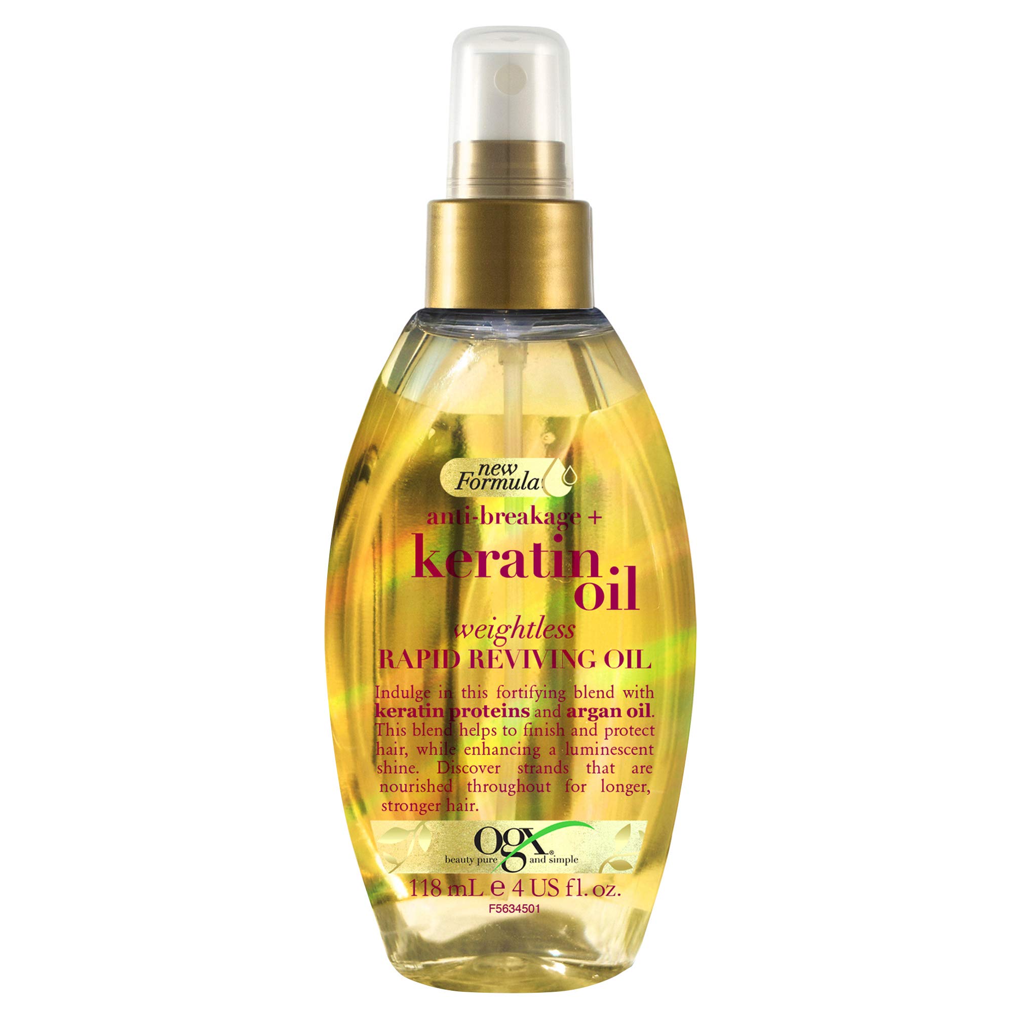 OGX Anti-Breakage Strengthening Keratin Hair Oil for Damaged Hair, 118 ml