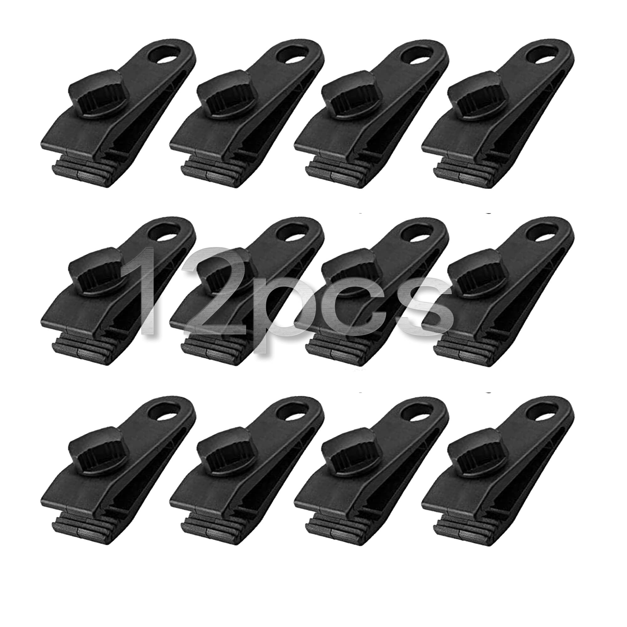 QH 12Pcs tarp clamps heavy duty, Instant Awning Clamp for Tents Tarp Caravan Garden Shade Cloth Boat Cover roof clips
