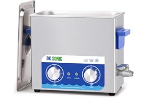 DK SONIC Ultrasonic Cleaner,6L 180W Sonic Cleaner with Heater&Mechanical Timer,Ultrasonic Carburetor Cleaner for Cleaning Gun,Engine,Carburetors,Chains(Include Basket)