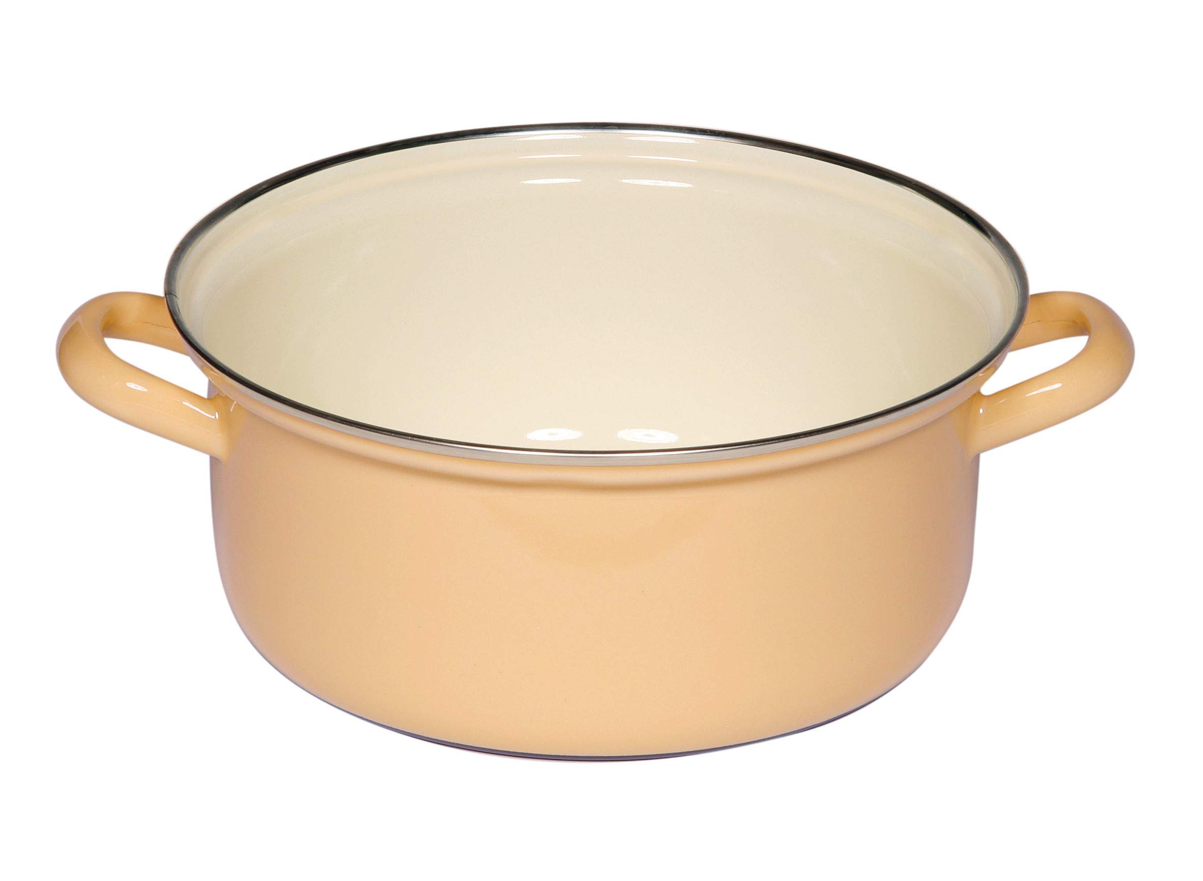 Riess Casserole Dish with Chrome Trim, Yellow, Diameter 20 cm, 2 Litres
