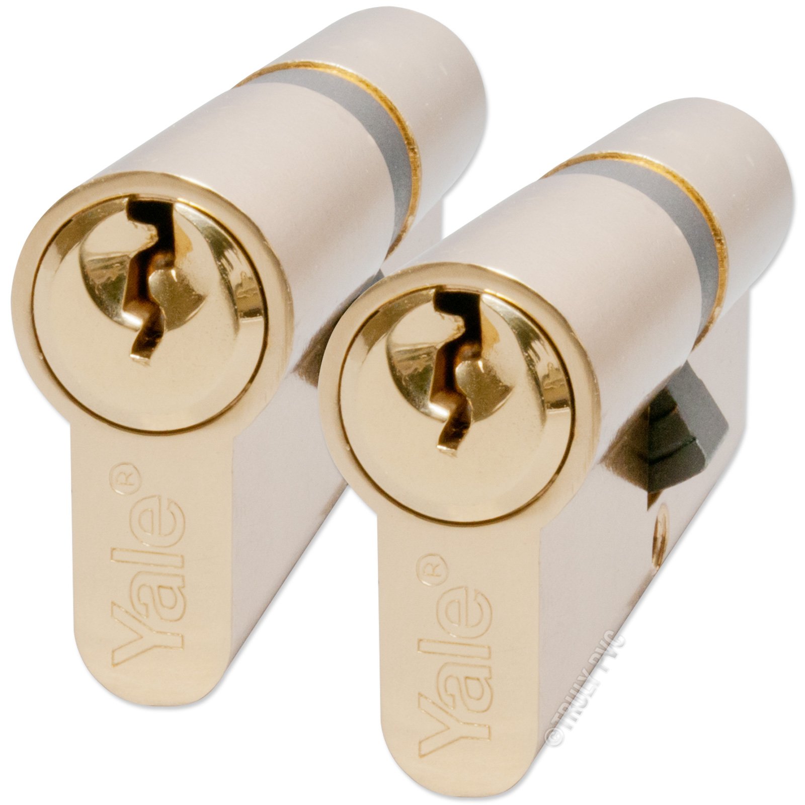 Yale B-ED3545KA-PB - Euro Cylinder Lock - Keyed Alike - 35/45 (90mm) / 35:10:45 - Brass Finish - Standard Security - 2 Cylinders - Polybag