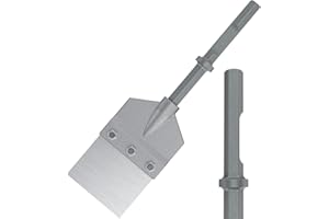 Andor Tulz Heavy-Duty Floor Scraper with 1-1/8" Hex Shank, 6" Wide Hardened Steel Blade for Adhesive Removal | Built for Demolition Hammers, Ideal for Tough Flooring Projects and Professional Use