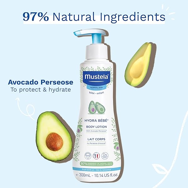 MUSTELA HYDRA BEBE BODY LOTION DAILY MOISTURIZING BABY LOTION WITH NATURAL AVOCADO, JOJOBA AND SUNFLOWER OIL,10.14 FL OZ (PACK OF 1)