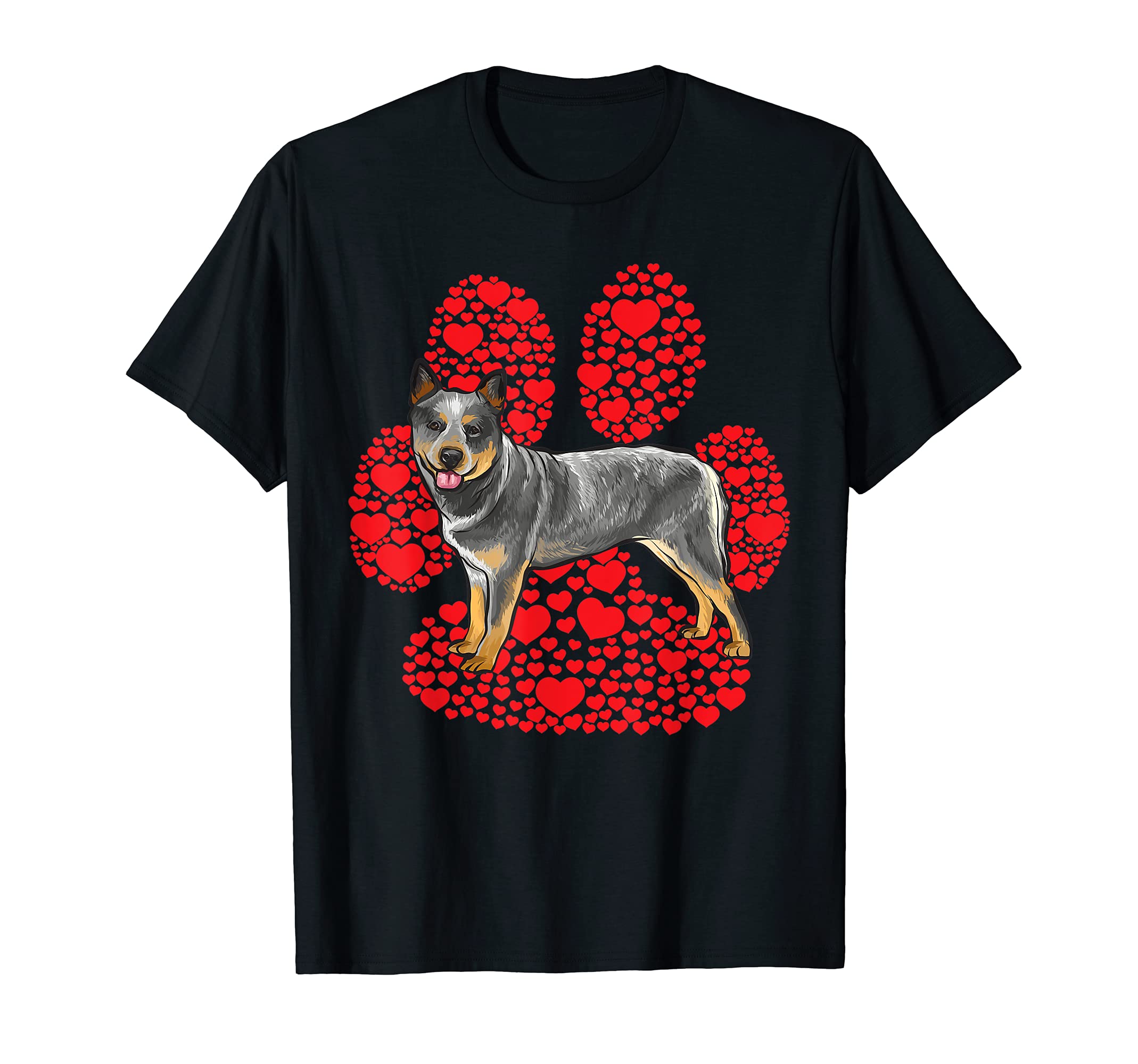 Australian Cattle Dog Valentines Day Dog Love Paw T-Shirt