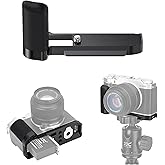 JJC Metal Hand Grip Handgrip Secure L-Shape Bracket for Fuji Fujifilm X-M5 XM5 Camera, Silicone Side Handle, Anti-Slip Pad, Arca Swiss Quick Release Plate, 1/4"-20 Tripod Hole & Hand Strap Hole, Black