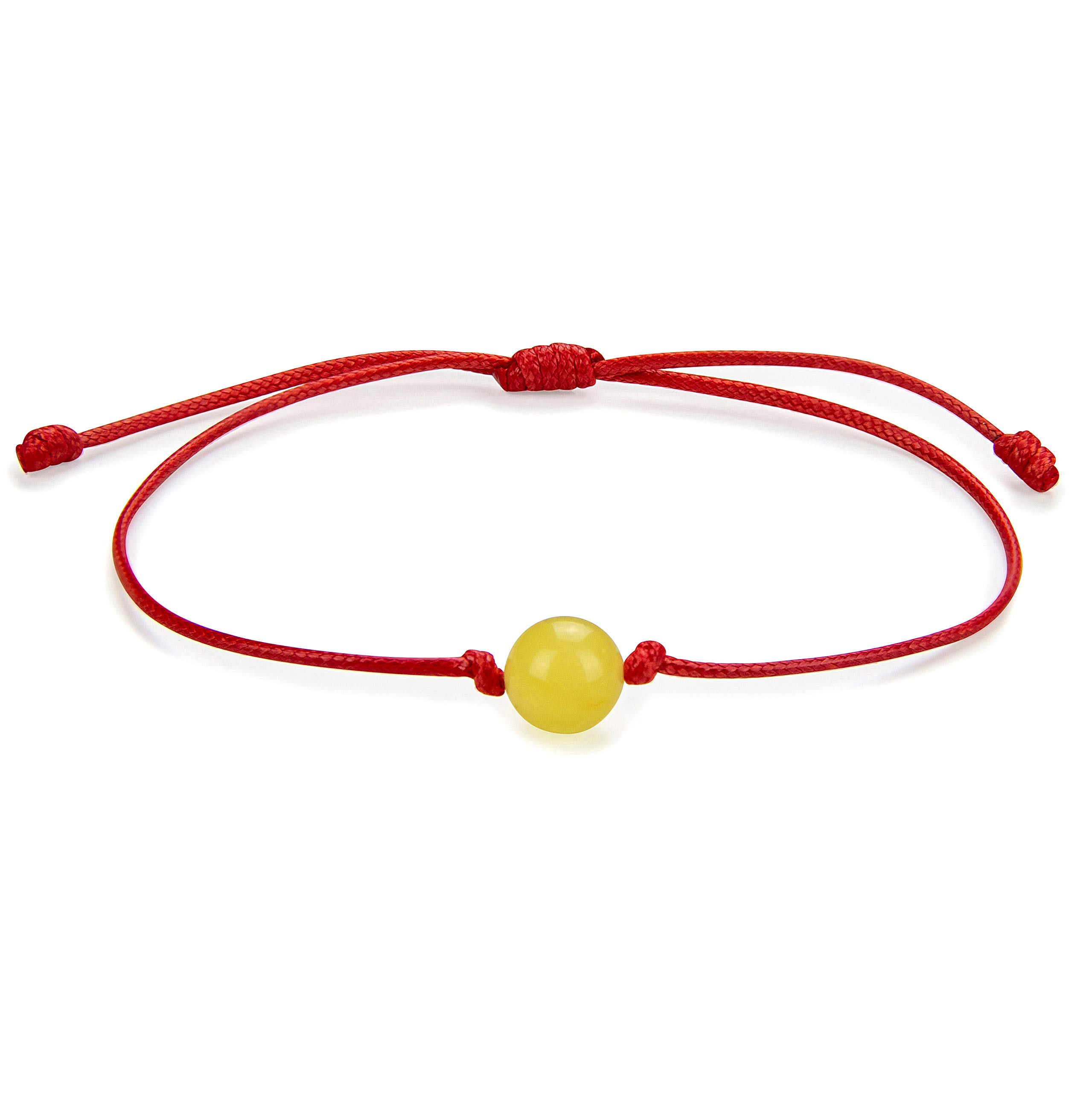 Amber Culture Amber Red String Bracelet - Friendship and Good Luck Charm Wrap from Natural Baltic Resin in a Gift Box
