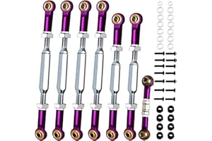 XZSNLYZ 2025 Stainless Steel Turnbuckles Tie Rods with Spacers fit for 1/10 Traxxas Slash 4X4（VXL）,Slash 2WD,Hoss 4X4（VXL）,Rustler 4X4 （VXL）,Rustler 2WD,Stampede VXL,Bandit/VXL,RC Car Hops Up Parts(Purple)