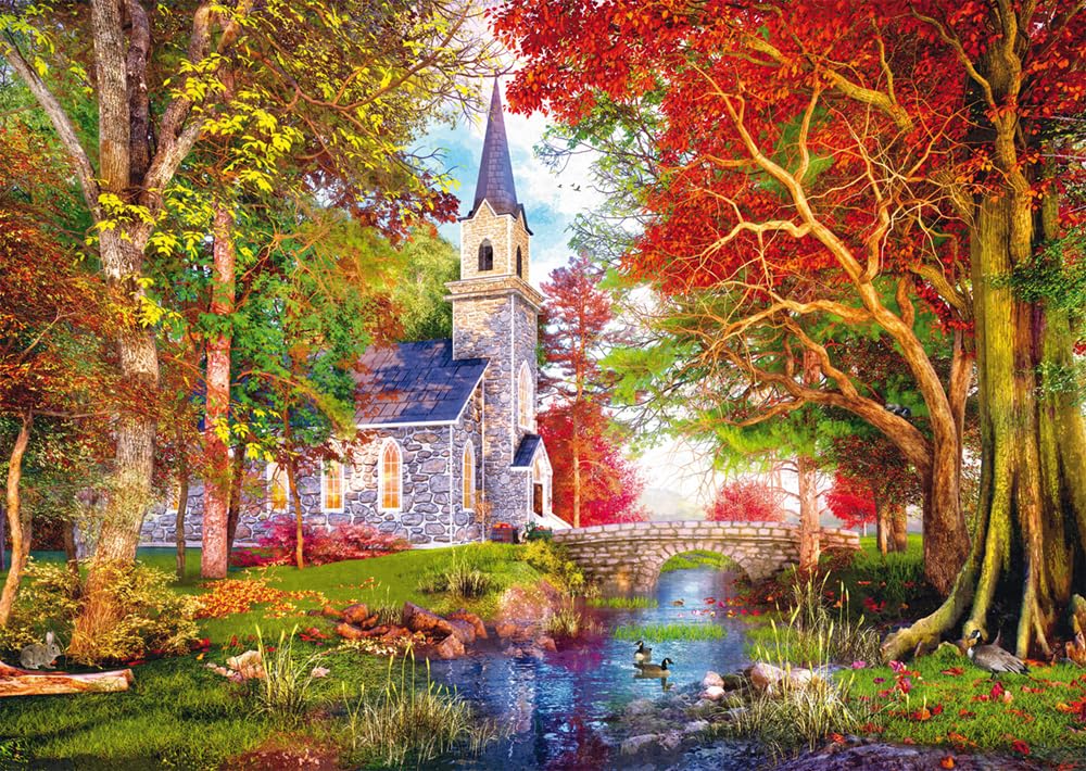 Schmidt | Chapel in Autumn Magic (1000 Pieces) | Jigsaw Puzzle | Ages 14+ | 1+ Players