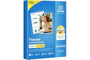 KTRIO 30 Pack Laminating Sheets, Hold 8.5 x 11 Inches, 3 MIL Thermal Laminating Pouches, 9 x 11.5 Laminate Sheets for Laminator, Clear Lamination Sheet Paper, Letter Size, Office School Home Supplies