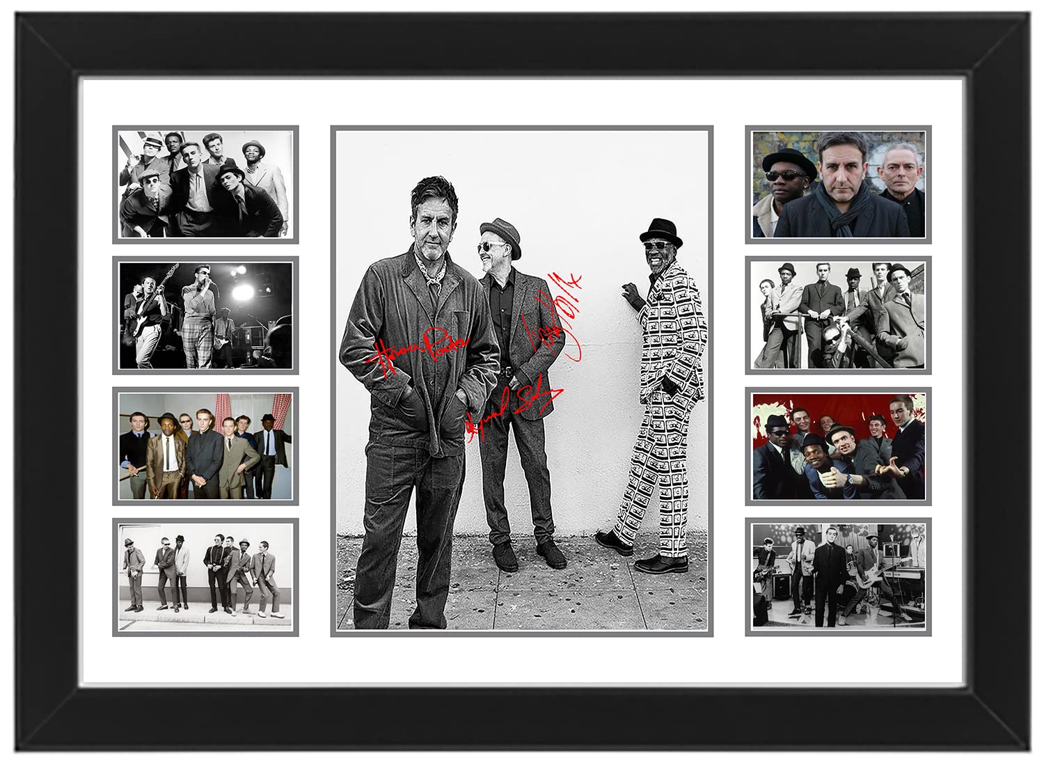 The Specials Autographed Collage Poster Print - Classic Ska Band Wall Art for Music Fans - Limited Edition, Office, Home, Studio Wall Decor, Wall Art (Framed, A4 (12x8" - 30x20cm))