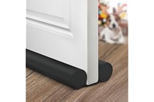 Holikme Door Draft Stopper Weather Stripping Draft Stopper for Bottom of Door Window Breeze Blocker Adjustable Door Sweeps, Black