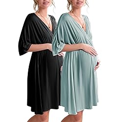 Ekouaer 3 in 1 Labor/Delivery/Hospital Gown