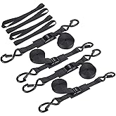 Strgenie Cam Buckle tie Down Straps 6 Feet 1200lbs Break Strength, 4pcs Heavy Duty tie Down Straps with Hooks and Soft Loops for Motorcycle, Dirt Bike, Trucks, Kayak, Car