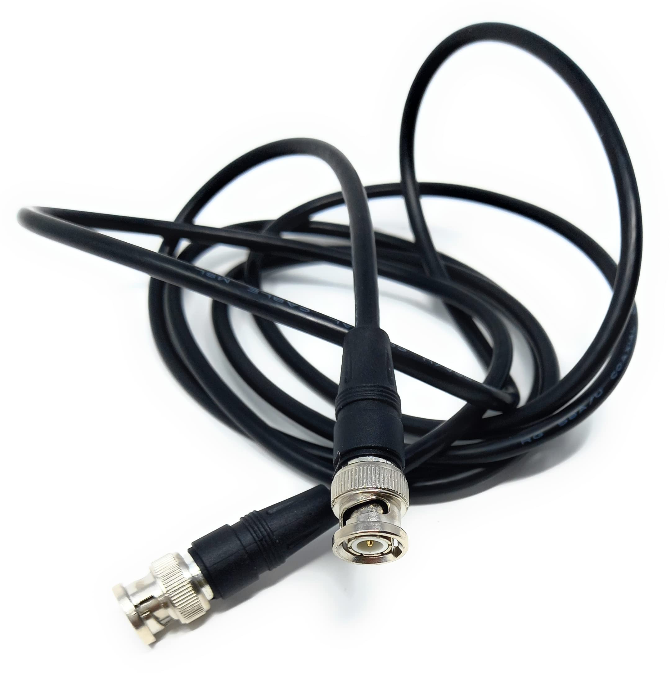 DRUT 2m BNC Male to BNC Male Coax Lead 50 Ohm RG58/58U Coaxial Cable for Analogue and Serial Digital Interface Video Signals and CCTV Camera Equipment 6.5ft