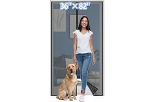 BESCOST Magnetic Screen Door - Fit for Door Size 36 x 82 Inch, Hands Free Self Sealing Fiberglass Screen Door Closure Heavy Duty Keeps Bugs Out，Easy Install for Sliding Door-Pet and Kid Friendly