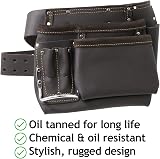Spares2go Oil Tanned Leather Multi Pocket Nails Pouch Tool Belt view 4