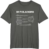 SR-71 Blackbird Blueprint Air Force Military Jet T-Shirt