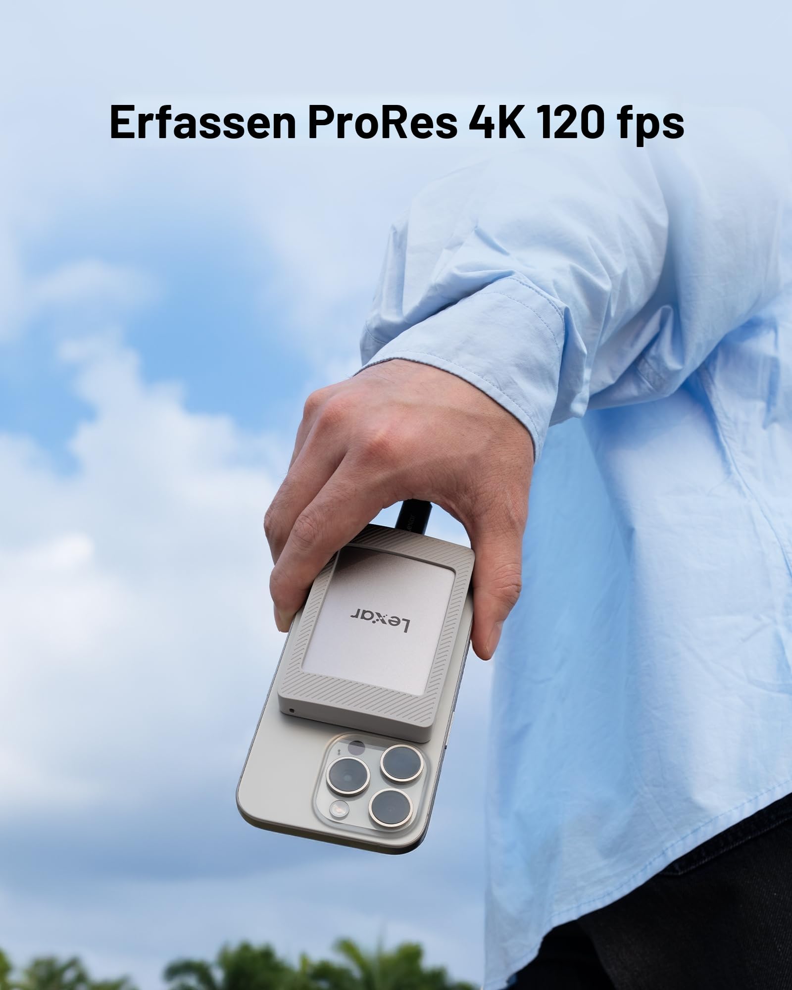 Lexar Portable SSD mit Magnetsatz 2TB, Externe SSD USB 3.2 Gen 2 bis zu 1050 MB/s Lesen und 1000 MB/s Schreiben, kompatibel mit iPhone 15/16, PC & Mac, Type-C-Laptops, Tablets, PS5, PS4 3