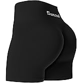 Sunzel Butt Scrunch Seamless Shorts, Womens 5 Inch Workout Shorts High Waist Stretch Booty Short for Gym/Yoga/Running/Biking