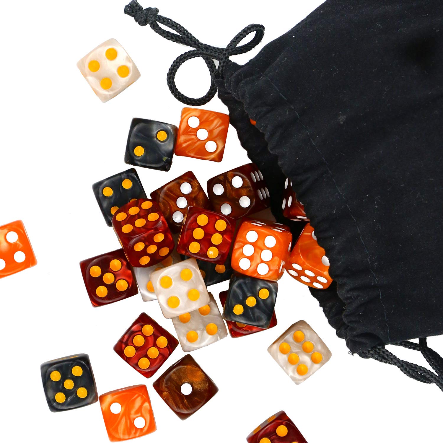 YOUSHARES 50 Pcs Multi-Color Dice Set - 16mm Acrylic, Pearl, Hexahedron D6 Dice - Perfect for Tenzi, Yahtzee, Farkle, Bunco