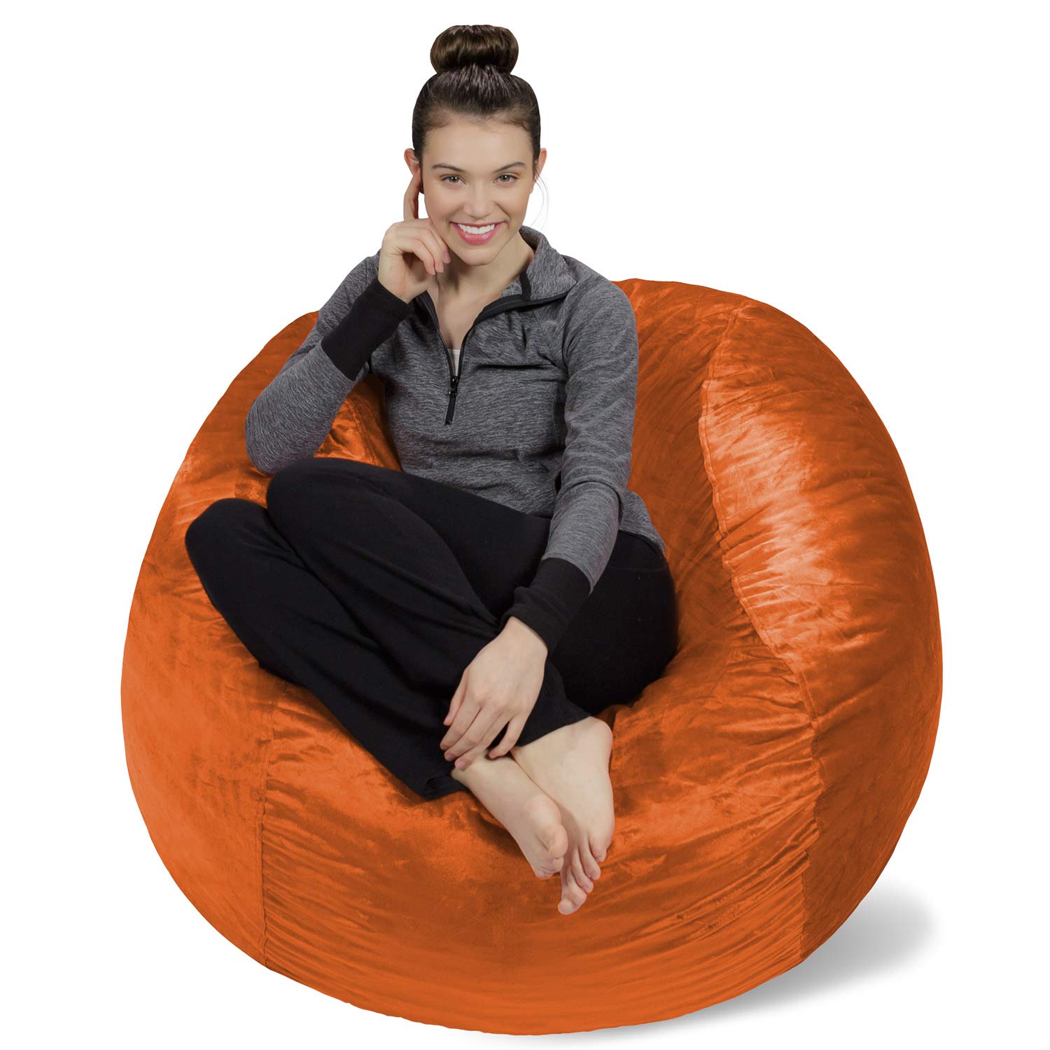 Sofa Sack Bean Bag Chair Cover, 4-Feet, Tangerine