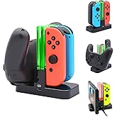 FastSnail Controller Charger Compatible with Nintendo Switch/Switch OLED, Charging Dock for Joycon and P-Controller with Clea
