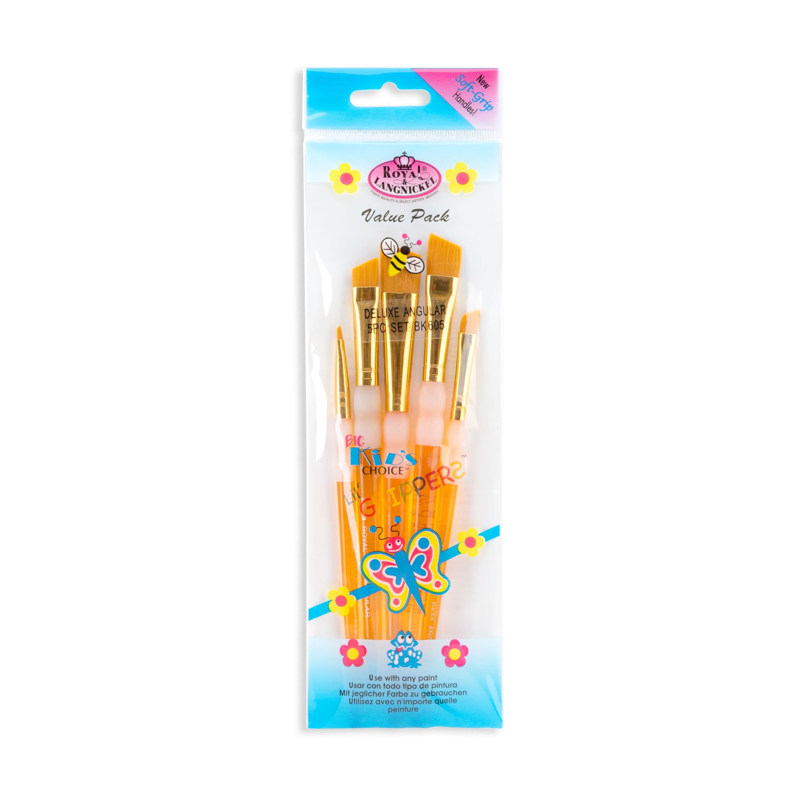 Royal and Langnickel BK605 Big Kid's Choice Brushes, 5-Piece, Short Handle