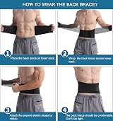 Paskyee Lower Back Support Belt with 6 Stays Adjustable Lumbar Brace view 6