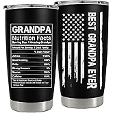 LUDUEIKSW Best Grandpa Ever Tumbler with Lid, Gifts for Grandfather from Granddaughter Grandson, Birthday Xmas Present Ideas for New Grandfather, Promoted To Granddad, 20 Oz Coffee Tumbler