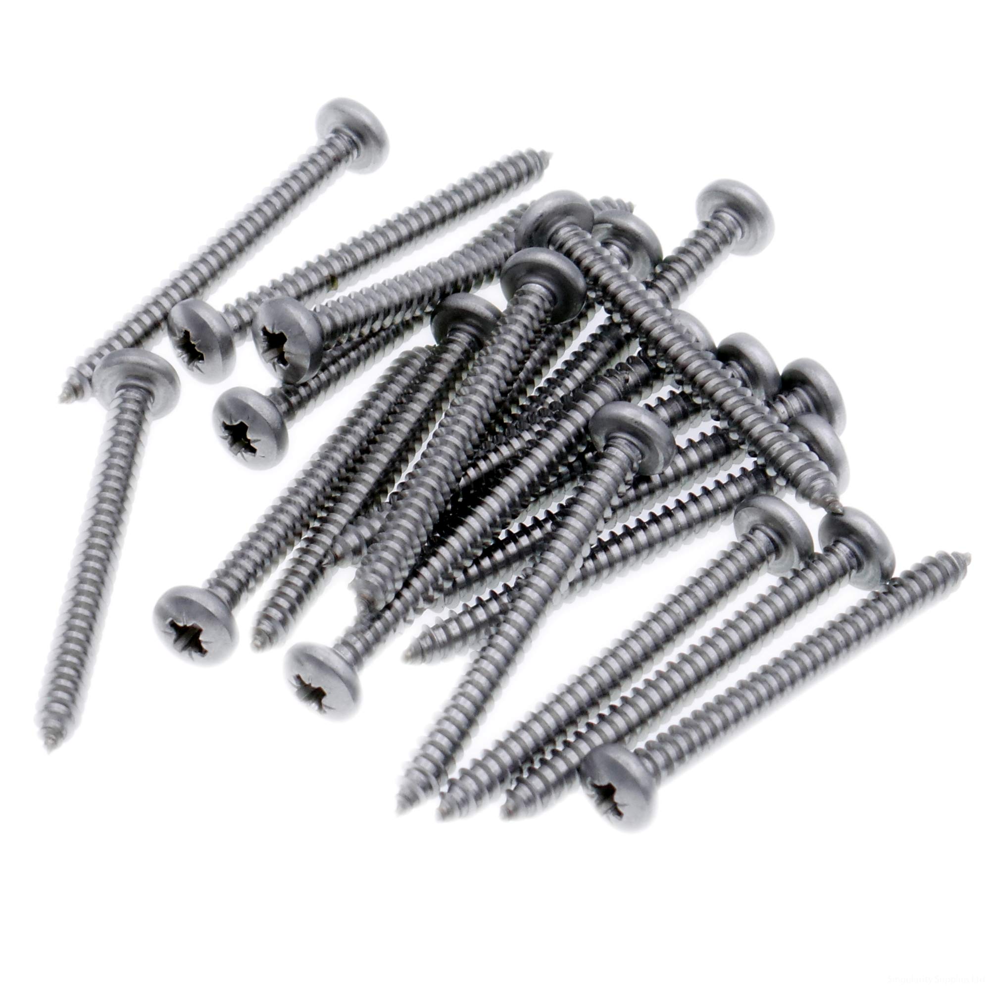 No.12 x 0.625 (5.5mm x 16mm) Pozi Pan Self-Tapping Screw - Stainless Steel (A2) (Pack of 20)