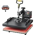 VEVOR 2 in 1 Heat Press Machine for T Shirts and Hats, 15x15 Inch Professional Swing Away Digital Tshirt Press Machine for Sublimation, Vinyl, Heat Transfer Projects