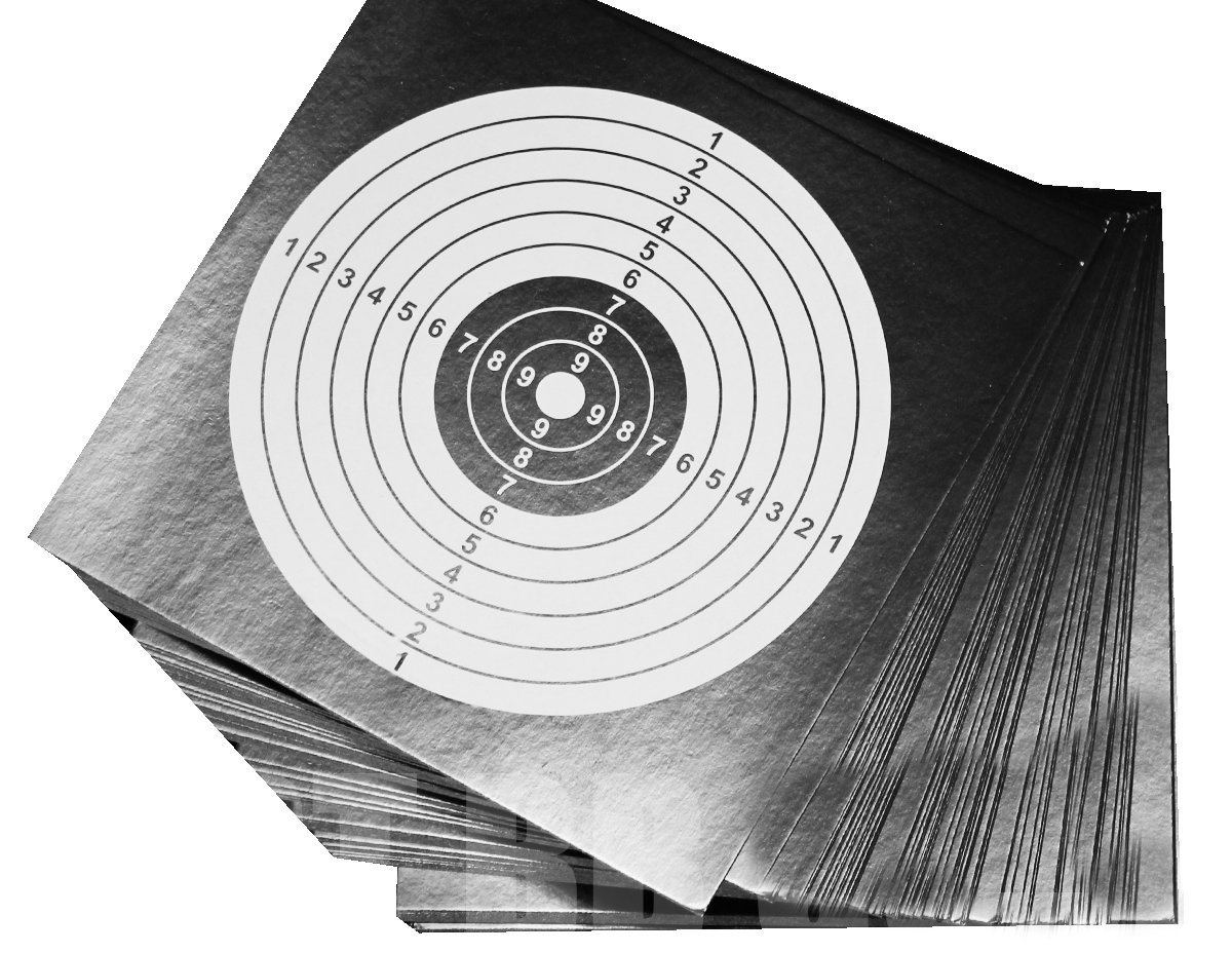 HTUK Airsoft Target Papers 100 Paper Targets Air Rifle Pellets Trap Airsoft Shooting (BLACK 100 PAPER TARGETS)