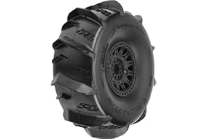 Pro-Line Racing Dumont Sand/Snow Tires Mounted on Raid Black 6x30 Removable 17mm Hex Wheels 2 for Mojave 6S and UDR Front or Rear PRO1018911