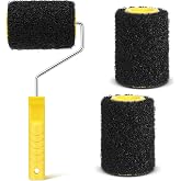 Threlaco 3 Pcs 4'' Drywall Compound Roller with Frame, Drywall Mud Roller | Drywall Texture Roller Brush for Spreading Dry Wall Joint Compound, Ceilings, Foam Texture Brush for Putty Paint Molding