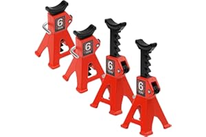 SHARE GOO 4Pcs ShareGoo 1/24 RC Scale Toy Decoration Metal RC Mini Toy Jack Stands Simulation Compatible with 1/18 1/24 RC Crawler SCX24 AX24 TRX4M FCX24 RC Crawler Car (Red)