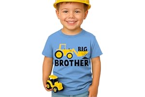 Tstars Big Brother Construction Shirt for Toddler Boys - Pregnancy Announcement Gift - Sibling Reveal T-Shirt
