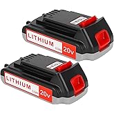 Totoplus Replacement for Black and Decker Battery: 3.0Ah 20 Volt Batteries Compatible with Cordless Power Tools LBXR20 LBXR2020 LBX20 LBXR2520 LB2X4020 LB2XR20 (2PCS)
