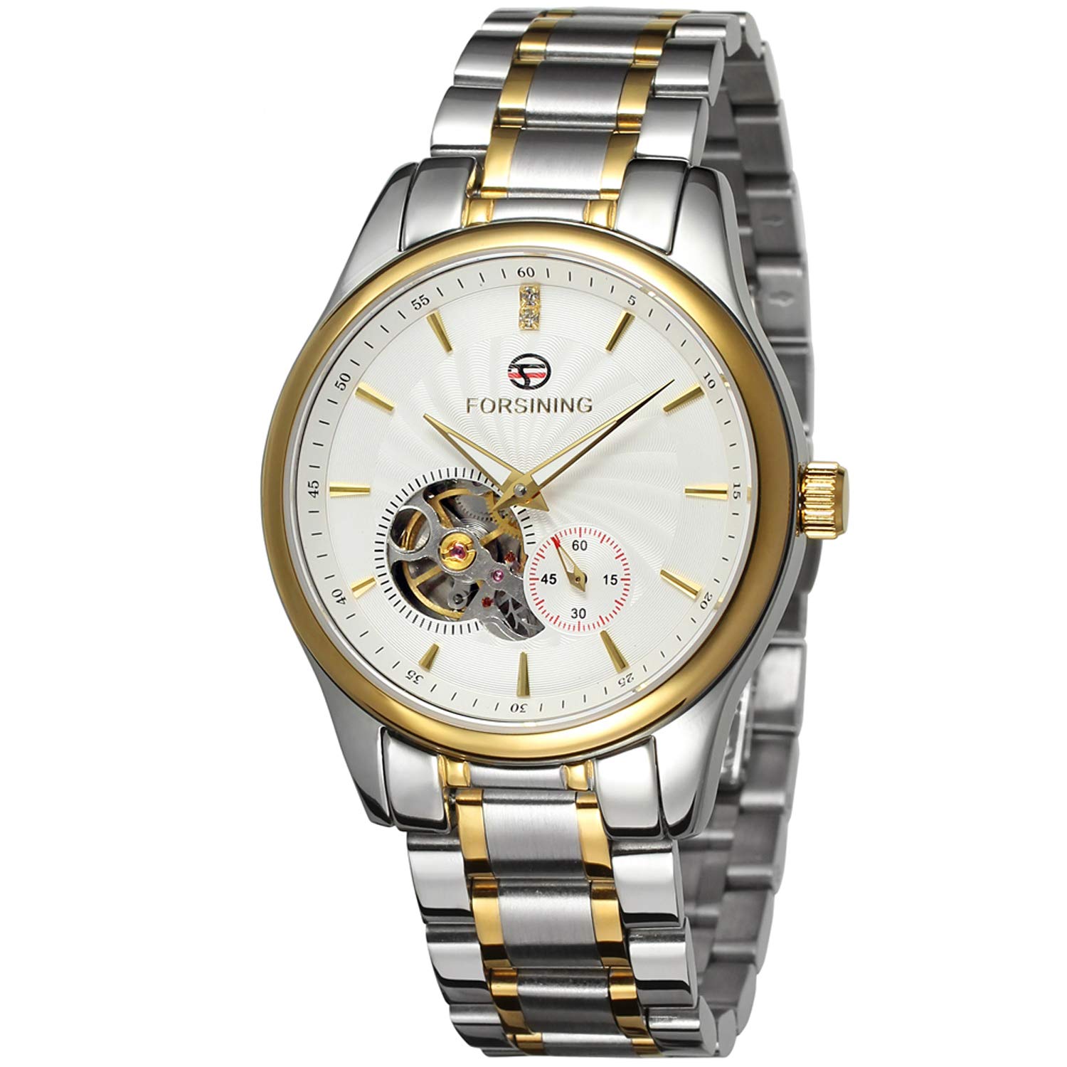 FORSINING Men's Fashion Automatic Mechanical Movement Analog Skeleton Watch with Leather Strap