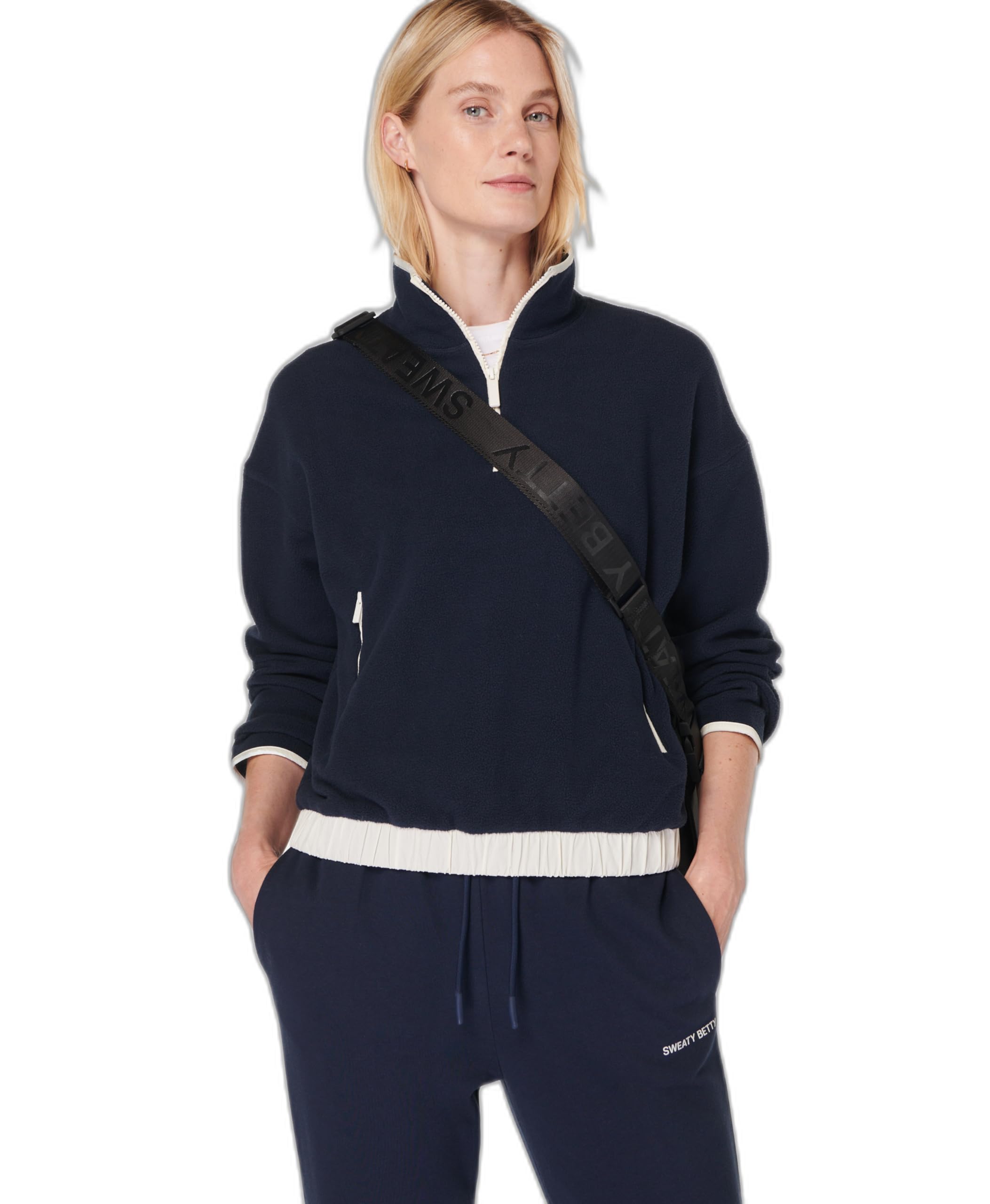 Sweaty Betty CASUAL ATHLETIC MALLOW HALF ZIP PULLOVER SWEATSHIRT