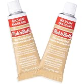 AMACO Rub n Buff Wax Metallic Finish - 2 Rub n Buff Gold Leaf 15ml Tubes - Versatile Gilding Wax for Finishing Furniture Antiquing and Restoration - Rub and Buff Colors Set of Two