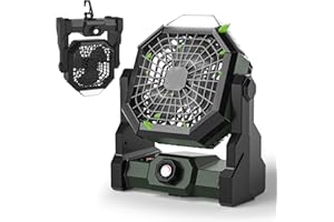 Camping Fan 30000mAh Rechargeable Fan 270° Oscillating Rechargeable Battery Operated Fan, 4-in-1 Tent Fan Desk/Hanging Portab