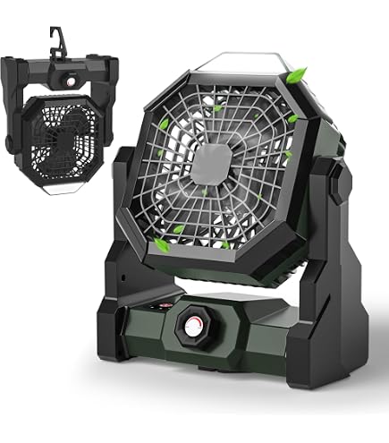 Qoosea Ventilateur De Camping 3 En 1 8000mAh - Lumière LED, Télécommande Et Crochet Pour Tente Ventilateur Tente Usb Rechargeable Qoosea Ventilateur De Camping 3 En 1 8000mAh - Lumière LED, Télécommande Et Crochet Pour Tente Ventilateur Tente Usb Rechargeable