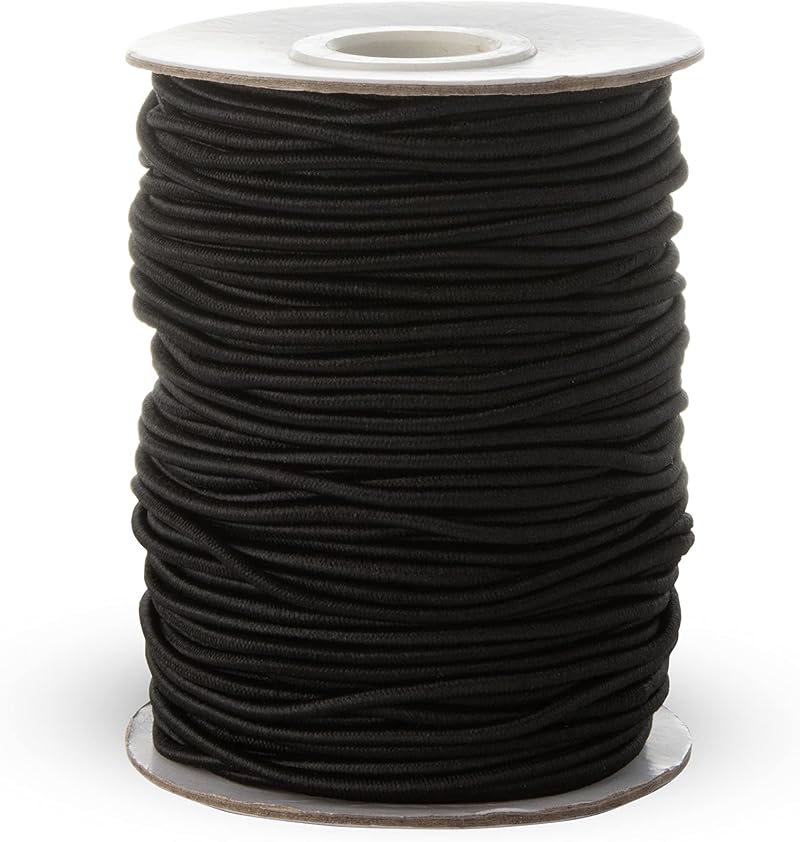Realm Elastic Cord Black and White 1mm 1.5mm 2mm 3mm 10m Craft